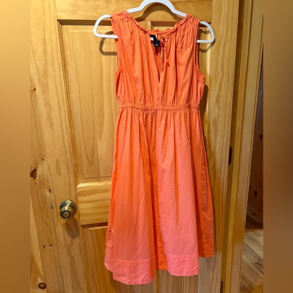GAP Women's Sleeveless tie Split Neck Coral Dress size Small